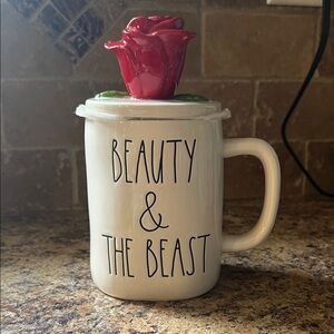 Beauty & The Beast Mug with Red Rose Lid